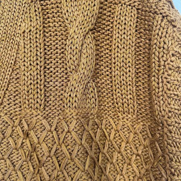 Anthropologie Women’s Orange Cropped Short Sleeve Cable Knit Cardigan Size S - Picture 5 of 10